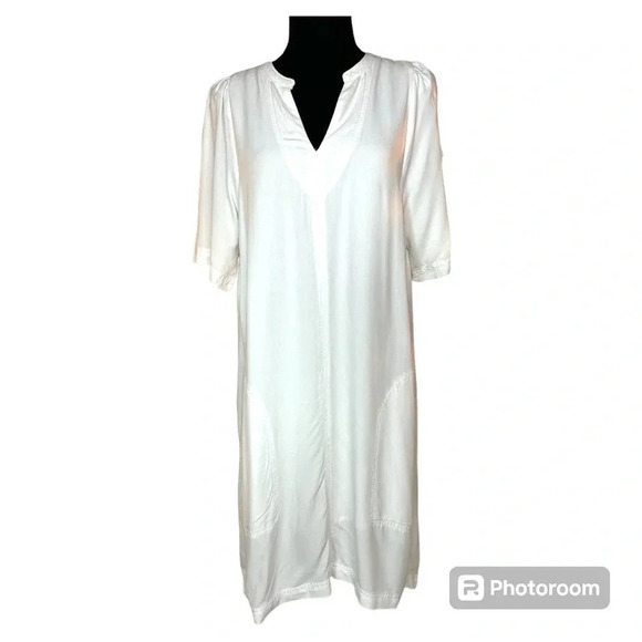 Splendid Tawny White Dress With Pockets Size Medium - Picture 2 of 11